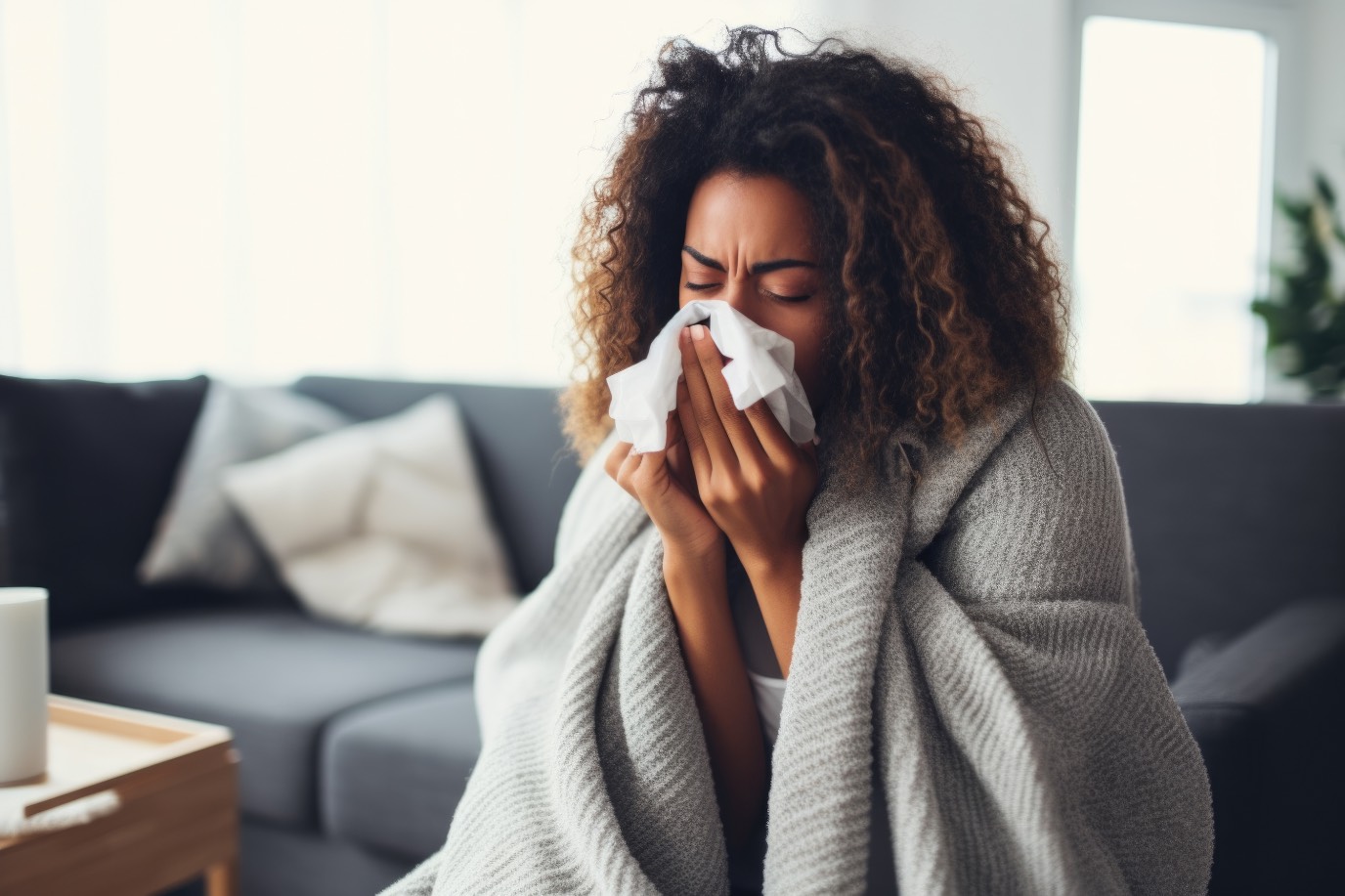 woman with a cold